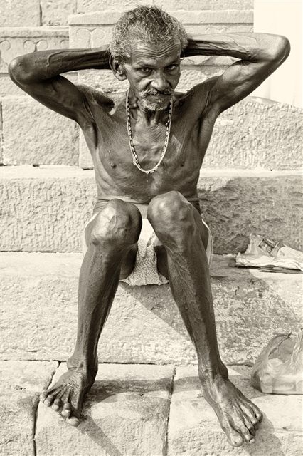 Old skinny man